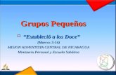 Grupos Pequeños  “Estableció a los Doce” (Marcos 3:14) MISION ADVENTISTA CENTRAL DE NICARAGUA Ministerio Personal y Escuela Sabática.