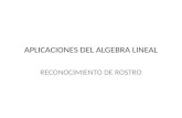 APLICACIONES DEL ALGEBRA LINEAL RECONOCIMIENTO DE ROSTRO.