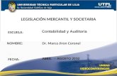 ESCUELA: NOMBRE:Dr. Marco Jiron Coronel LEGISLACIÓN MERCANTIL Y SOCIETARIA FECHA: ABRIL – AGOSTO 2010 1 Contabilidad y Auditoria.