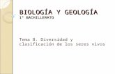 BIOLOGÍA Y GEOLOGÍA 1º BACHILLERATO Tema 8. Diversidad y clasificación de los seres vivos.
