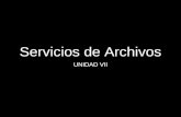 Servicios de Archivos UNIDAD VII. Objetivos Configurar Mac OS X Server para controlar el acceso archivos y proveer servicios basados en cuentas de usuarios.