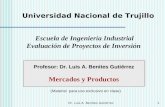 Dr. Luis A. Benites Gutiérrez1 Profesor: Dr. Luis A. Benites Gutiérrez Profesor: Dr. Luis A. Benites Gutiérrez Mercados y Productos (Material para uso.