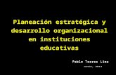 Planeación estratégica y desarrollo organizacional en instituciones educativas.
