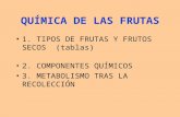 QUÍMICA DE LAS FRUTAS 1. TIPOS DE FRUTAS Y FRUTOS SECOS (tablas) 2. COMPONENTES QUÍMICOS 3. METABOLISMO TRAS LA RECOLECCIÓN.