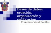 Bases de datos: creación, organización y publicación Francisco Vidal Bonifaz.