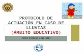 CURSO ESCOLAR 2013-2014 PROTOCOLO DE ACTUACIÓN EN CASO DE LLUVIAS (ÁMBITO EDUCATIVO)