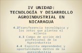 IV UNIDAD : TECNOLOGÍA Y DESARROLLO AGROINDUSTRIAL EN NICARAGUA 4.2Transferencia tecnológica y los retos que plantea el milenio 4.3 Campo de acción del.