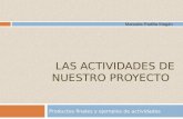 LAS ACTIVIDADES DE NUESTRO PROYECTO Productos finales y ejemplos de actividades Manuela Padilla Magán.