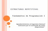 E STRUCTURAS R EPETITIVAS Fundamentos de Programación I Agradecimientos al Ingeniero Namuel Solorzano por el contenido de estas diapositivas.