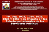 D. Leg. 1023, 1024, 1025, 1026 y 1057 y su Impacto en las Relaciones Laborales de los Servidores PúblicosD. Leg. 1023, 1024, 1025, 1026 y 1057 y su Impacto.