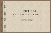 EL TRIBUNAL CONSTITUCIONAL LECCIÓN 8ª. ATRIBUCIONES Control de constitucionalidad –Recurso de inconstitucionalidad –Cuestión de inconstitucionalidad Control.