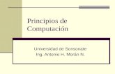 Principios de Computación Universidad de Sonsonate Ing. Antonio H. Morán N.
