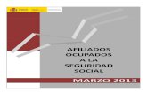 Datos de afiliación a la Seguridad Social Marzo 2013