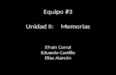 Equipo #3 Unidad II:Memorias Efraín Corral Eduardo Castillo Elías Alarcón.
