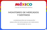 MONITOREO DE MERCADOS Y DESTINOS COORDINACIÓN DE PLANEACIÓN DIRECCIÓN DE INTELIGENCIA DE MERCADOS NOVIEMBRE DE 2011.