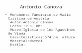 Antonio Canova Monumento funerario de María Cristina de Austria Autor:Antonio Cánova Fecha:1798-1805 Museo:Iglesia de los Agustinos de Viena Características:574.
