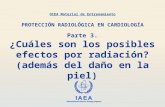 IAEA International Atomic Energy Agency Parte 3. ¿Cuáles son los posibles efectos por radiación? (además del daño en la piel) OIEA Material de Entrenamiento.