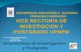 Vicerrectoría de Investigación y Postgrado Marzo de 2009 UNIVERSIDAD PEDAGÓGICA NACIONAL FRANCISCO MORAZÁN.