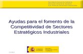 14/02/2014 Secretaría General de Industria Dirección General de Industria S.G. Políticas Sectoriales Industriales Ayudas para el fomento de la Competitividad.