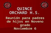 Reunión para padres de hijos en Noveno grado Noviembre 6 QUINCE ORCHARD H.S.