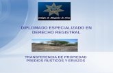 DIPLOMADO ESPECIALIZADO EN DERECHO REGISTRAL TRANSFERENCIA DE PROPIEDAD PREDIOS RUSTICOS Y ERIAZOS.