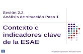 Programa de Capacitación Avanzada en ESAE Sesión 2.2. Análisis de situación Paso 1 Contexto e indicadores clave de la ESAE.