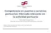 Competencia en puertos y servicios portuarios: Mercado relevante en la actividad portuaria Víctor Raúl Paredes Pérez Dirección General de Procesos de Privatización.