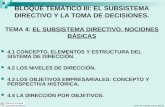 Prof. Dr. Daniel García Bravo BLOQUE TEMÁTICO III: EL SUBSISTEMA DIRECTIVO Y LA TOMA DE DECISIONES. TEMA 4: EL SUBSISTEMA DIRECTIVO. NOCIONES BÁSICAS 4.1.