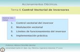 1 Accionamientos Eléctricos. Tema 6. Control Vectorial de Inversores 1.Control vectorial del inversor 2.Modulación vectorial 3.Límites de funcionamiento.