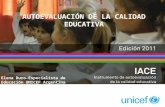 AUTOEVALUACIÓN DE LA CALIDAD EDUCATIVA Elena Duro-Especialista de Educación UNICEF Argentina.