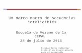 Un marco macro de secuencias inteligibles Escuela de Verano de la CEPAL 24 de julio de 2013 Esteban Pérez Caldentey División de Financiamiento para el.