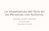 La Importancia del Ocio en las Personas con Autismo. AGATA LEIVA ASENJO Psicóloga. Equipo Crece.