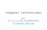 Imágenes telesensadas Ver 2.1 a 2.9 de Fundamentals2.1 a 2.9 de Fundamentals of Remote Sensing.
