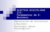 ELECTIVA DISCIPLINAR III: Fundamentos de E-Business. Implantación de Iniciativas e-Business: Tecnología (Bases Tecnológicas).