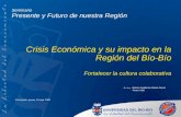 Crisis Económica y su impacto en la Región del Bío-Bío Fortalecer la cultura colaborativa Dr. Arq. Héctor Guillermo Gaete Feres Rector UBB Concepción,