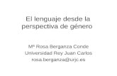 El lenguaje desde la perspectiva de género Mª Rosa Berganza Conde Universidad Rey Juan Carlos rosa.berganza@urjc.es.