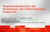 Implementación de Sistemas de Información Seguros Cristian Mora Aguilar, CISSP, CISM, MCSE+Security crismora@microsoft.com crismora@microsoft.com Security.