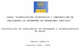 Construcción de Indicadores de desempeño y establecimiento de metas Roberto Jiménez M. Consultor ILPES / CEPAL CURSO "PLANIFICACIÓN ESTRATÉGICA Y CONSTRUCCIÓN.