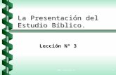 IBV Lección 31 La Presentación del Estudio Bíblico. Lección Nº 3.