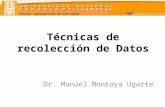 ESCUELA UNIVERSITARIA DE POST GRADO Técnicas de recolección de Datos Dr. Manuel Montoya Ugarte.