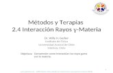 Objetivos: Comprender como interactúan los rayos gama con la materia. 1 Métodos y Terapias 2.4 Interacción Rayos γ -Materia – UFRO-Master-Fisica-Medica-2-4-Interaccion-rayos-gamma-materia-08.08.
