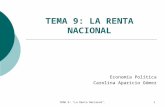 TEMA 9: "La Renta Nacional".1 TEMA 9: LA RENTA NACIONAL Economía Política Carolina Aparicio Gómez.