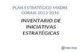 PLAN ESTRATÉGICO MADRE CORAJE 2013-2016 INVENTARIO DE INICIATIVAS ESTRATÉGICAS.