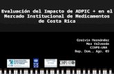 Evaluación del Impacto de ADPIC + en el Mercado Institucional de Medicamentos de Costa Rica Greivin Hernández Max Valverde CINPE-UNA Rep. Dom., Ago. 09.
