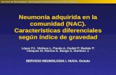 Servicio de Neumología I del Hospital Universitario Central de Asturias Neumonía adquirida en la comunidad (NAC). Características diferenciales según índice.