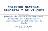Abril de 2005 COMISION NACIONAL BANCARIA Y DE VALORES Mercado de Renta Fija Mexicano Supervisión a Emisores y participantes del mercado de deuda Karla.