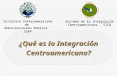 ¿Qué es la Integración Centroamericana? Instituto Centroamericano de Administración Pública - ICAP Sistema de la Integración Centroamericana - SICA.
