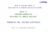 1. MESA DE DIÁLOGO SOBRE LA EVOLUCIÓN DE LA ENERGÍA NUCLEAR EN ESPAÑA MESA 3ª RÉGIMEN NORMATIVO APLICABLE AL ÁMBITO NUCLEAR PONENCIA DEL SECTOR ELÉCTRICO.
