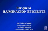 Por qué la ILUMINACION EFICIENTE Ing. Carlos G. Tanides Depto. de Electrotecnia, Facultad de Ingeniería Universidad de Buenos Aires.