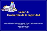 Taller 4: Evaluación de la seguridad María Dolores Santos Rubio, Rosa Muñoz de la Corte y María Dolores Vega Coca U.G.C. de Farmacia HHUU Virgen del Rocío.